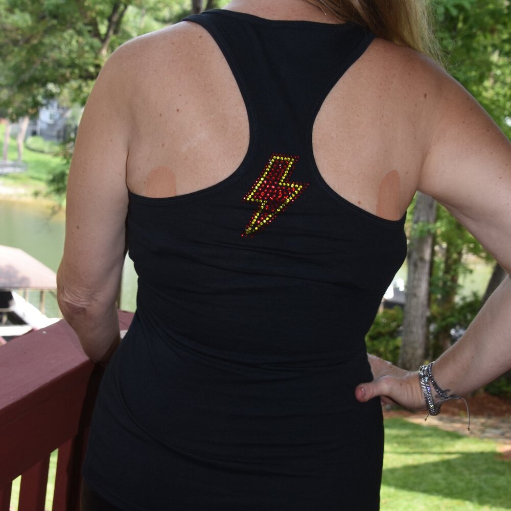AC/DC Rhinestone bling racer back tank top XS, S, M, L, XL, 2XL ACDC AC DC